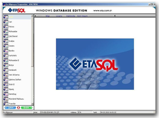ETA klasik Windows Database Edition arayüzü